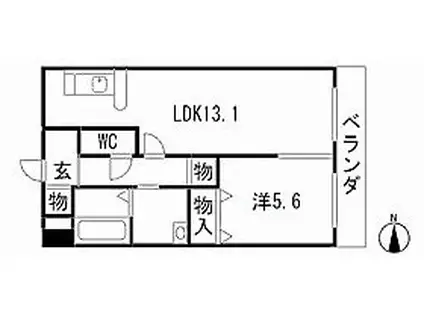 アクシス(1LDK/3階)の間取り写真