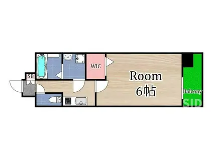 レジュールアッシュ京橋(1K/3階)の間取り写真