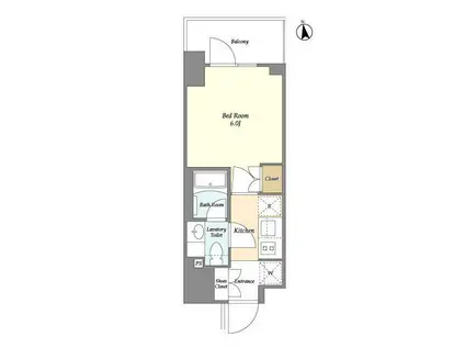 オーキッドレジデンス品川中延(1K/4階)の間取り写真