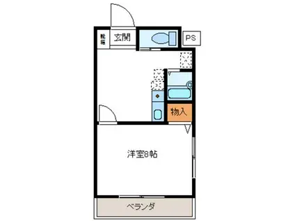 クオーレ平成弐番館(1K/2階)の間取り写真