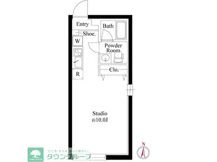 ファーヴァル中野新橋(ワンルーム/2階)の間取り写真