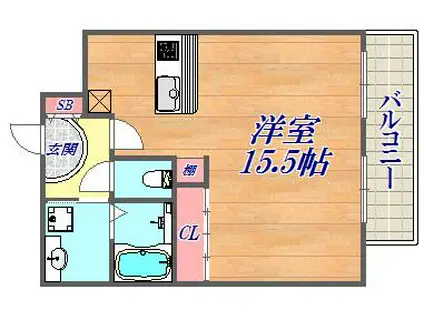 インペリアル新神戸(1K/9階)の間取り写真