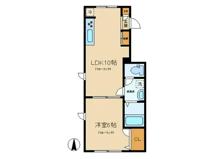 レストフル中野(1LDK/1階)の間取り写真