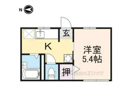 チェルヴォ(1K/2階)の間取り写真