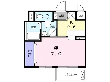 リバーサイド ガーデン(1K/3階)の間取り写真