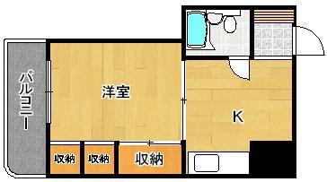 ハイツ清水(1K/4階)の間取り写真