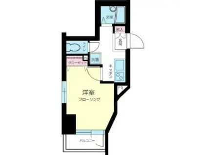 スカイコート麻布十番(1K/8階)の間取り写真