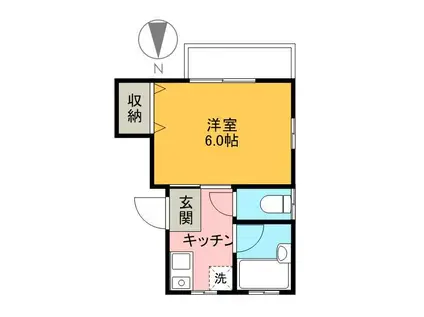 パレスヒル(1K/1階)の間取り写真