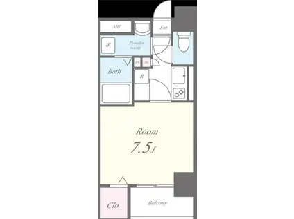 ヒルズ飛鳥山(1K/4階)の間取り写真