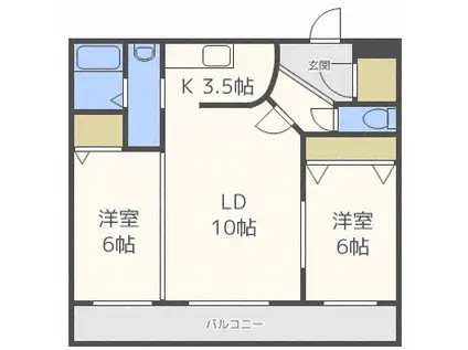 ミリオンスターヒルズ(2LDK/1階)の間取り写真