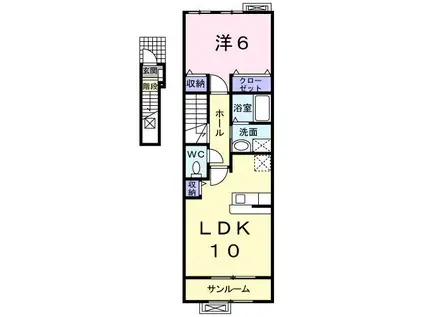 テールフェルティル(1LDK/2階)の間取り写真