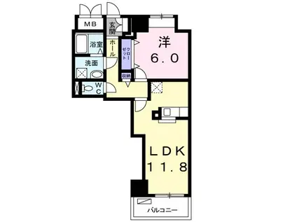 アルンドーインディカ 茨木(1LDK/5階)の間取り写真