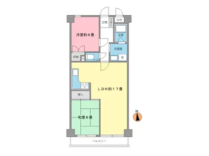 ダイアパレス登戸第2(2LDK/5階)の間取り写真