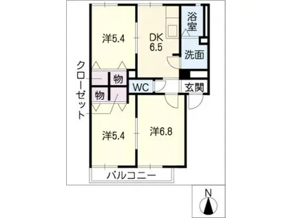 DUMUS DE FRAGRANCE(3DK/1階)の間取り写真