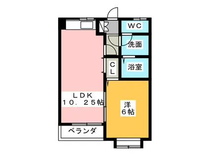 コーポ金池I(1LDK/3階)の間取り写真
