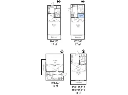シティパレス東松山(1K/2階)の間取り写真