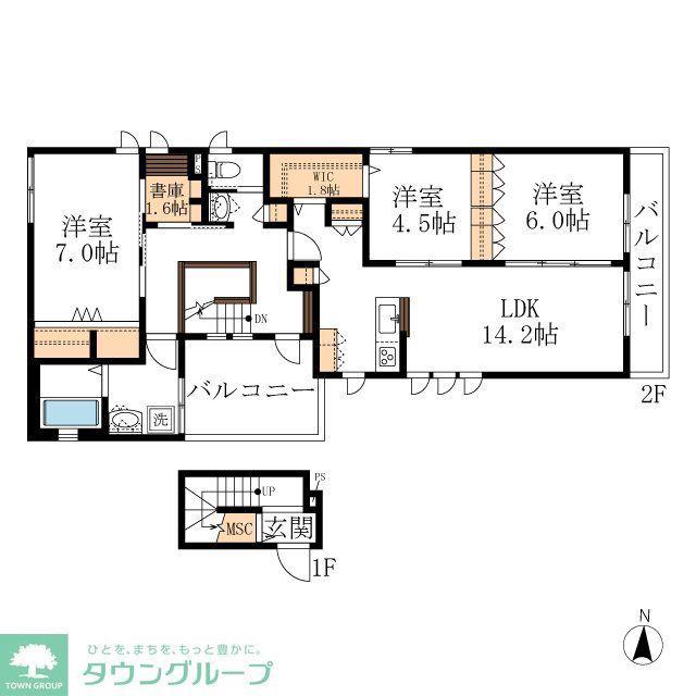 CONFORT N(3LDK/2階)の間取り写真