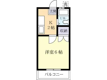 スマイル片見(1K/1階)の間取り写真