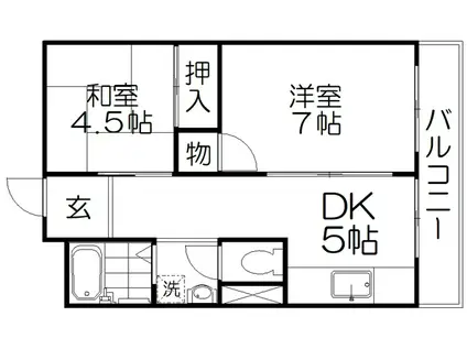 グロース寝屋川I(2DK/3階)の間取り写真