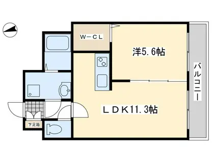 レーヴ陣原(1LDK/8階)の間取り写真