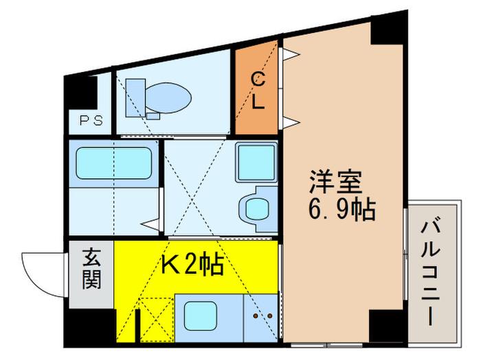レヴァンテ宝塚(1K/3階)の間取り写真
