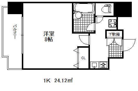ラナップスクエア三宮プライム(1K/9階)の間取り写真