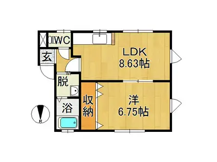 メゾンプロシード(1LDK/1階)の間取り写真