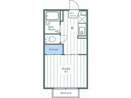 グローリアス(1K/2階)の間取り写真