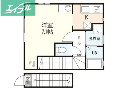 GRAN MARRY下伊福(1K/2階)の間取り写真