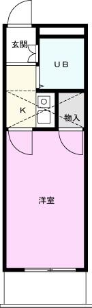 パレス蒲生(1K/2階)の間取り写真