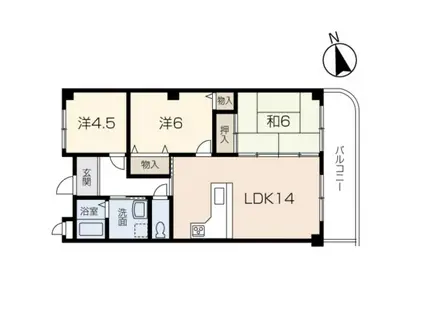 プロムナード・シカマI(3LDK/3階)の間取り写真