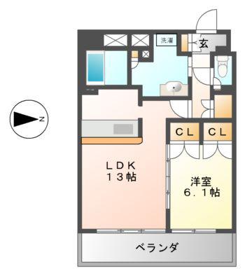 グランアベニュー名駅(1LDK/6階)の間取り写真