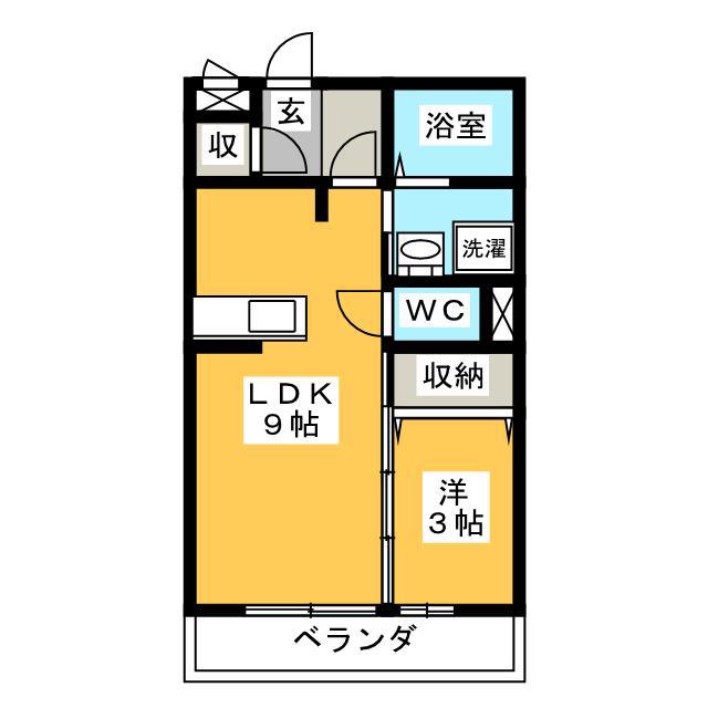 アール・ドゥ・ヴィーヴル(1LDK/1階)の間取り写真