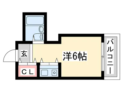 ベルハウス(ワンルーム/4階)の間取り写真