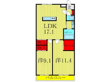 アメニティ21(2LDK/2階)の間取り写真