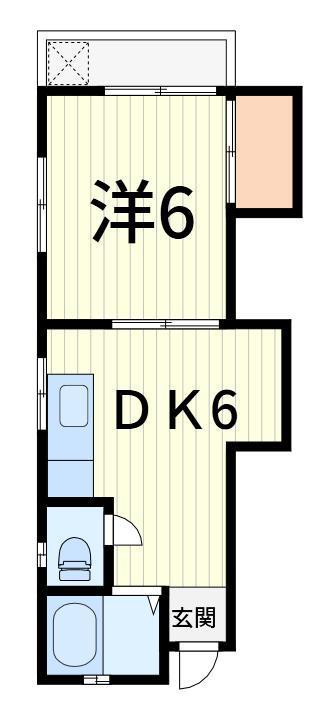 中村ビル(1DK/3階)の間取り写真
