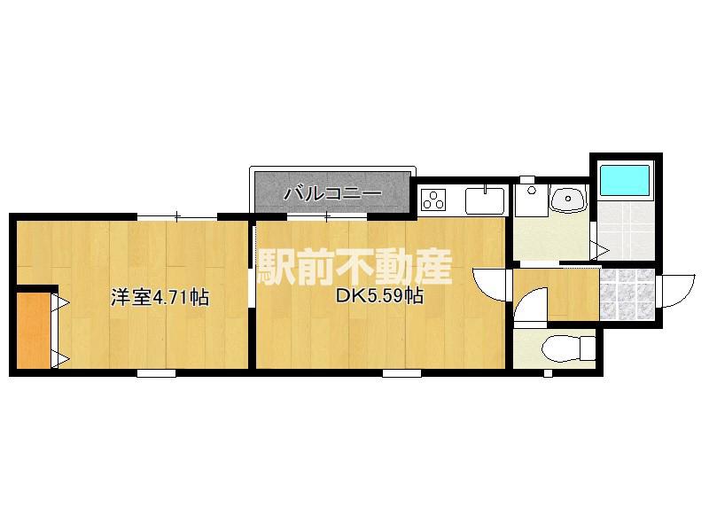 アイリハイツ(1DK/2階)の間取り写真