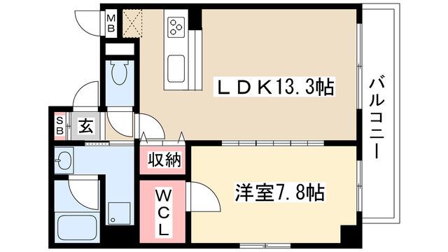 ラプーリア御器所(1LDK/4階)の間取り写真
