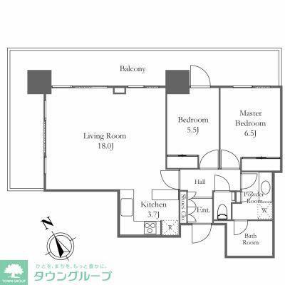 リエトコートアルクスタワー(2LDK/10階)の間取り写真