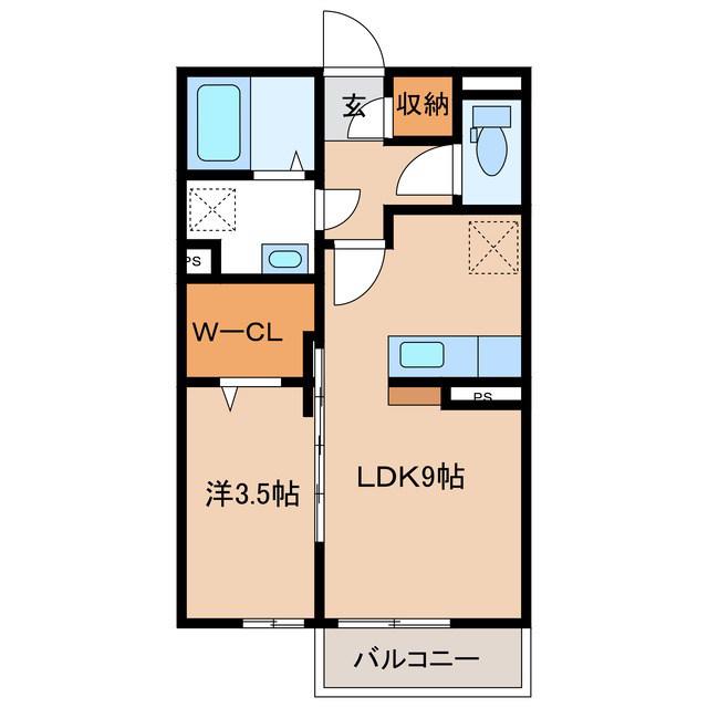 アイオーラT.SII(1LDK/2階)の間取り写真