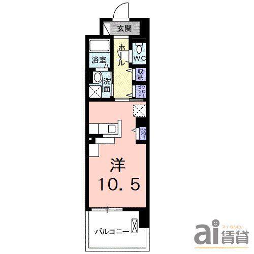 エストラット狭山(ワンルーム/5階)の間取り写真