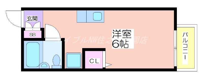 アネックス加賀屋(ワンルーム/1階)の間取り写真