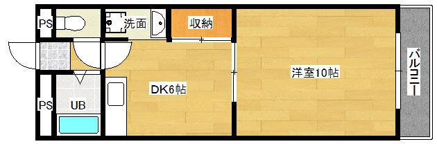 CASA広藤(1DK/4階)の間取り写真
