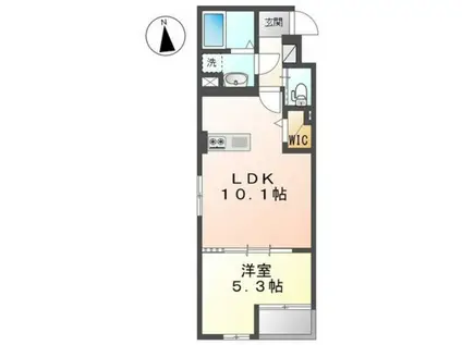 RKマンション(1LDK/5階)の間取り写真