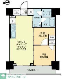 ザ・ライオンズフォーシア鶴見(2LDK/9階)の間取り写真