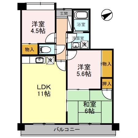 メゾンアザレア(3LDK/5階)の間取り写真