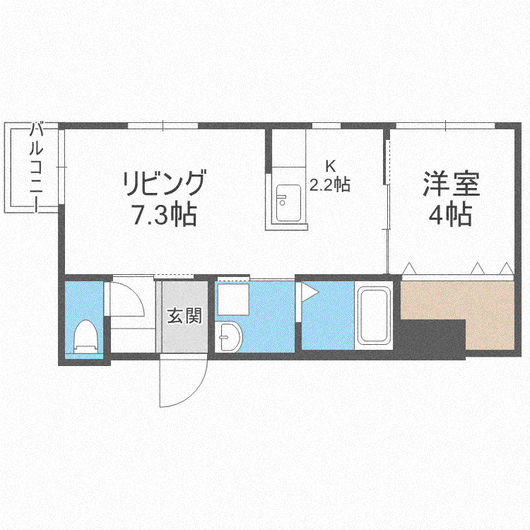 PEERSON栄通12(1LDK/3階)の間取り写真