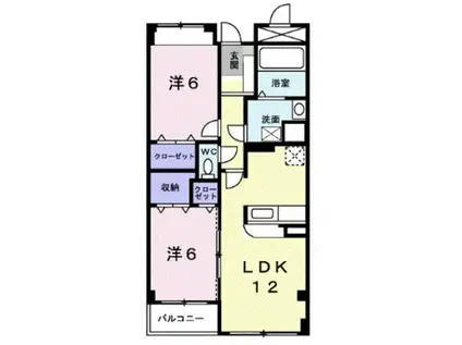 シャンクレール清瀬(2LDK/2階)の間取り写真
