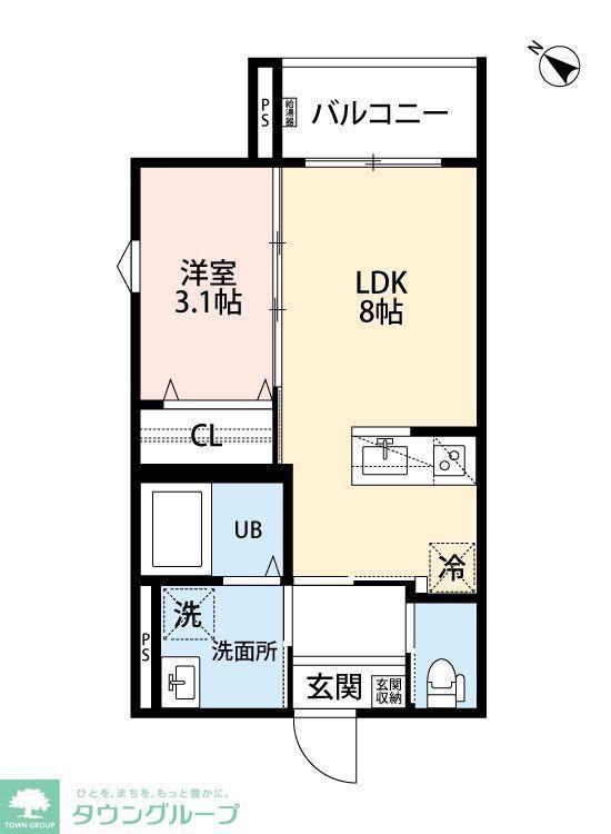 ROBOT HOME 渡辺通(1LDK/3階)の間取り写真