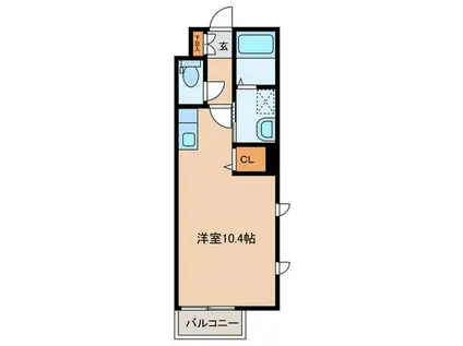 シャテランジュ光ヶ丘II(ワンルーム/1階)の間取り写真